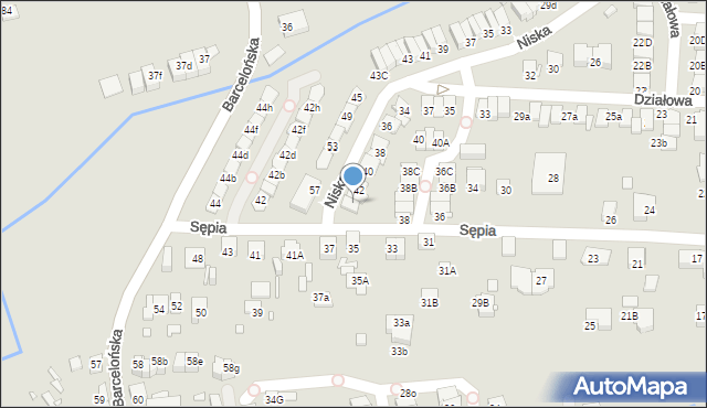 Katowice, Niska, 44, mapa Katowic