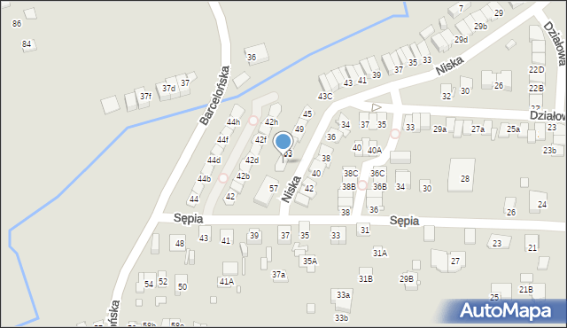 Katowice, Niska, 55, mapa Katowic