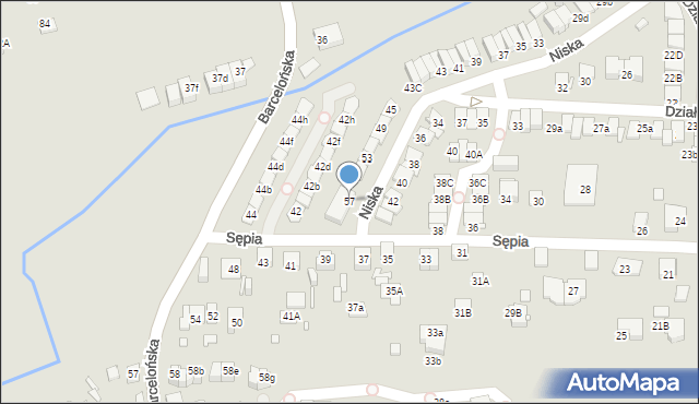 Katowice, Niska, 57, mapa Katowic