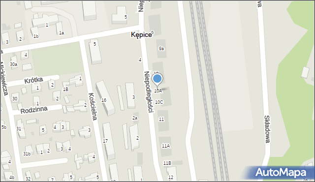 Kępice, Niepodległości, 10A, mapa Kępice