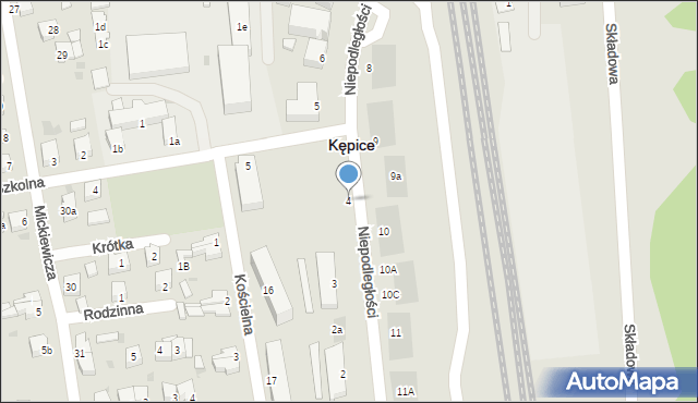 Kępice, Niepodległości, 4, mapa Kępice