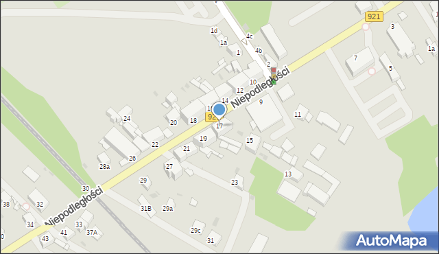 Knurów, Niepodległości, 17, mapa Knurów