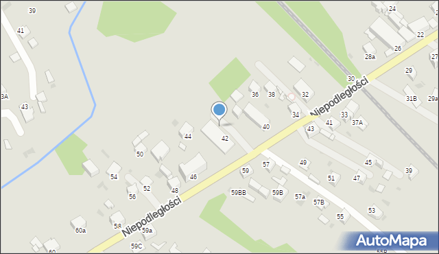 Knurów, Niepodległości, 42, mapa Knurów