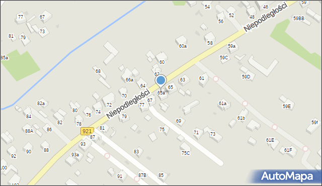 Knurów, Niepodległości, 65a, mapa Knurów