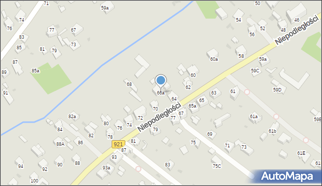 Knurów, Niepodległości, 66a, mapa Knurów