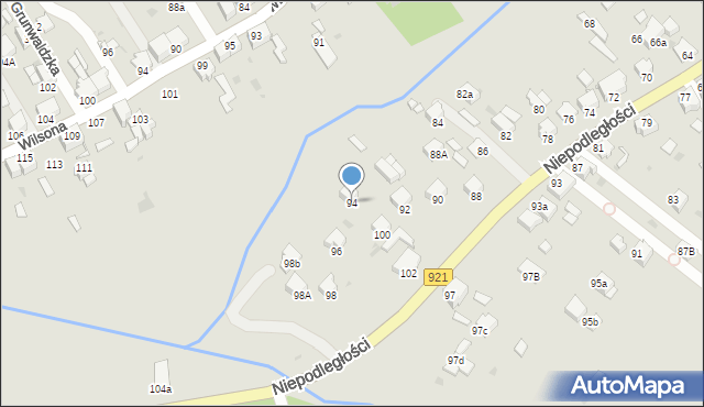 Knurów, Niepodległości, 94, mapa Knurów