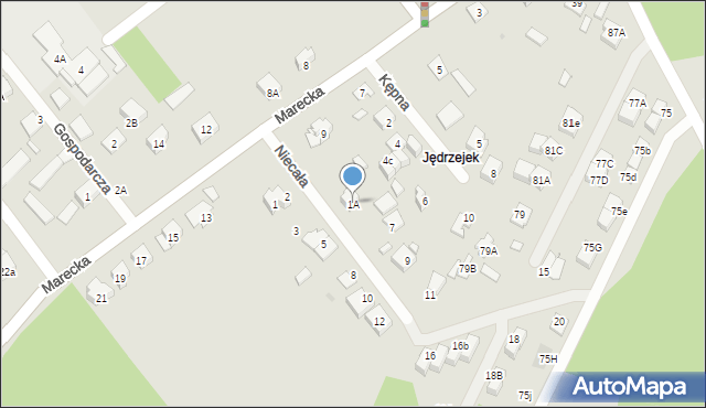 Kobyłka, Niecała, 1A, mapa Kobyłka