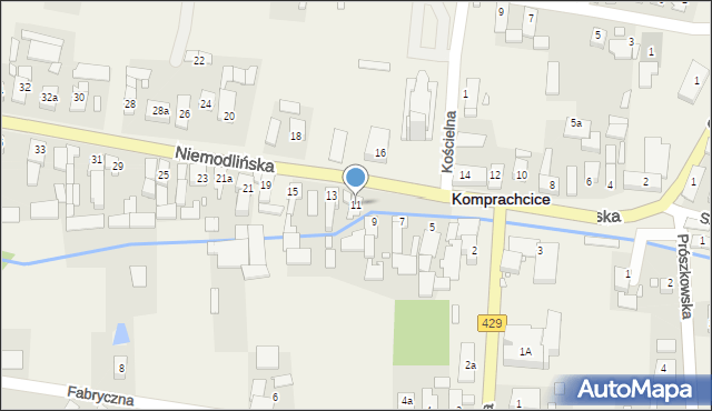 Komprachcice, Niemodlińska, 11, mapa Komprachcice