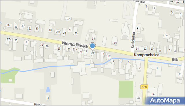 Komprachcice, Niemodlińska, 15, mapa Komprachcice