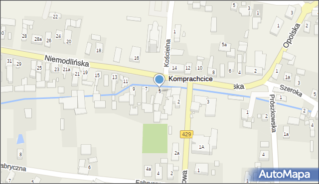 Komprachcice, Niemodlińska, 5, mapa Komprachcice