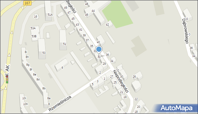 Koszalin, Niepodległości, 31, mapa Koszalina