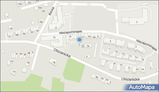 Kraków, Niezapominajek, 17, mapa Krakowa