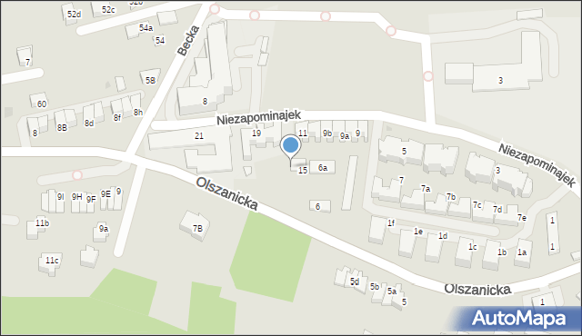 Kraków, Niezapominajek, 17, mapa Krakowa