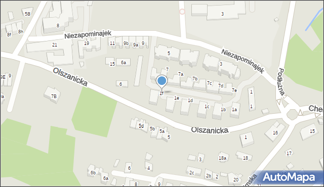 Kraków, Niezapominajek, 1f, mapa Krakowa