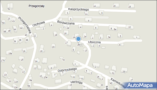 Kraków, Nietoperzy, 15, mapa Krakowa