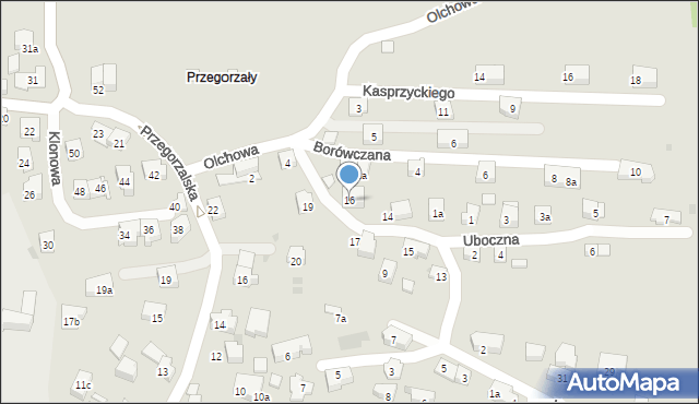 Kraków, Nietoperzy, 16, mapa Krakowa