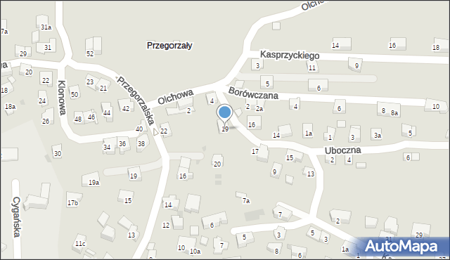 Kraków, Nietoperzy, 19, mapa Krakowa