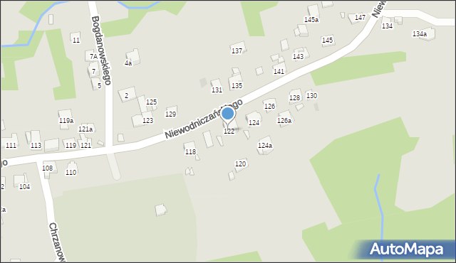 Kraków, Niewodniczańskiego Henryka, 122, mapa Krakowa