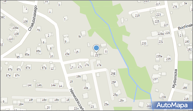 Kraków, Niewodniczańskiego Henryka, 13, mapa Krakowa