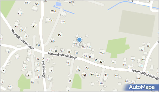 Kraków, Niewodniczańskiego Henryka, 51a, mapa Krakowa