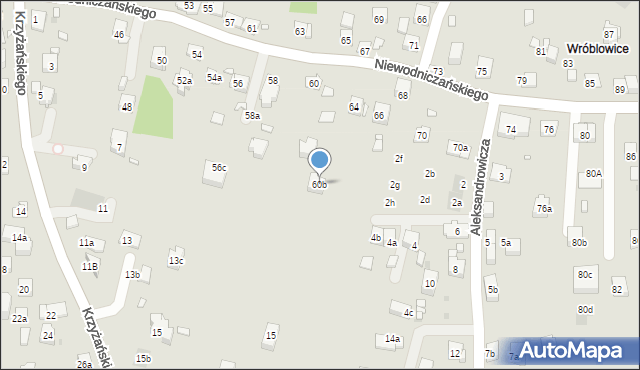 Kraków, Niewodniczańskiego Henryka, 60b, mapa Krakowa