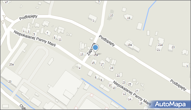 Kraków, Niepokalanej Panny Marii, 15a, mapa Krakowa