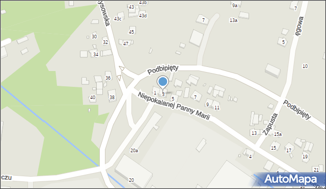 Kraków, Niepokalanej Panny Marii, 3, mapa Krakowa