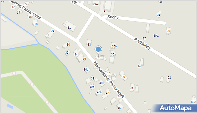 Kraków, Niepokalanej Panny Marii, 35, mapa Krakowa
