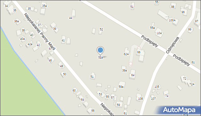 Kraków, Niepokalanej Panny Marii, 51b, mapa Krakowa