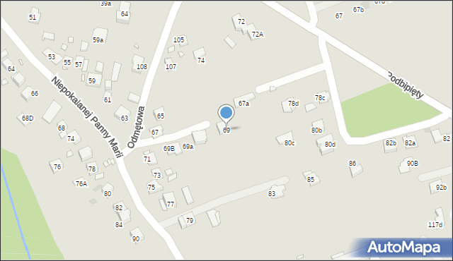 Kraków, Niepokalanej Panny Marii, 69, mapa Krakowa