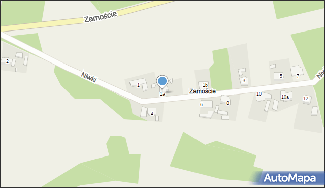 Krasiejów, Niwki, 1a, mapa Krasiejów