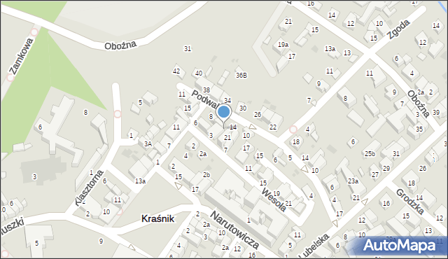 Kraśnik, Niecała, 25, mapa Kraśnik