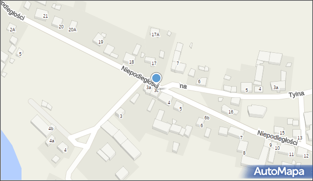 Krzęcin, Niepodległości, 3c, mapa Krzęcin