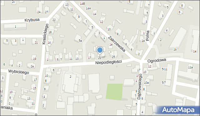 Książ Wielkopolski, Niepodległości, 21, mapa Książ Wielkopolski
