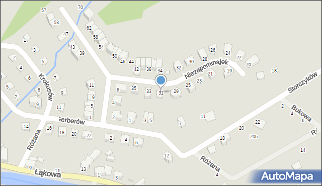 Lądek-Zdrój, Niezapominajek, 31, mapa Lądek-Zdrój