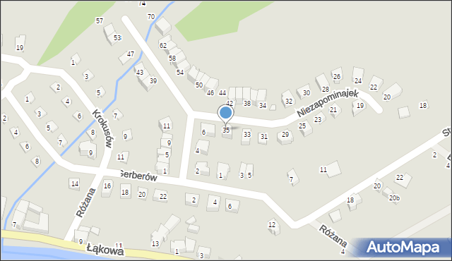 Lądek-Zdrój, Niezapominajek, 35, mapa Lądek-Zdrój