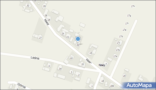 Laskowice, Niwy, 21, mapa Laskowice