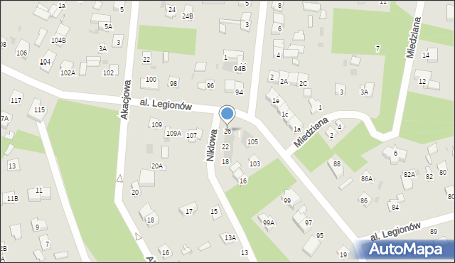 Legionowo, Niklowa, 26, mapa Legionowo