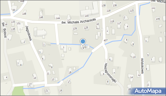 Leśna, Niezapominajki, 4, mapa Leśna