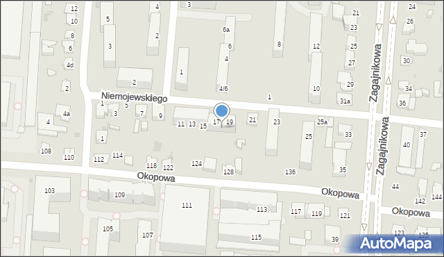 Łódź, Niemojewskiego Andrzeja, 17/19, mapa Łodzi