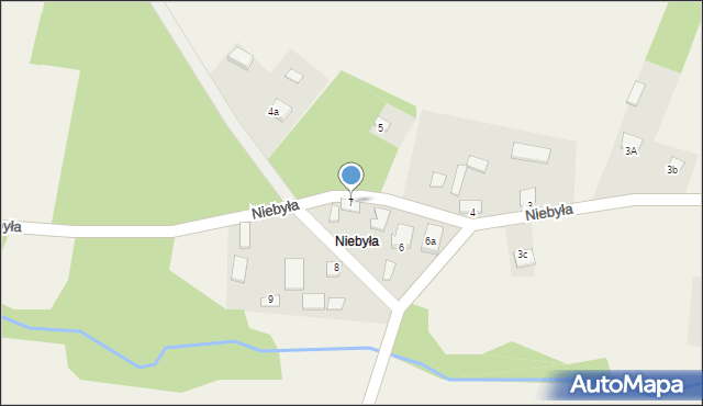 Lścin, Niebyła, 7, mapa Lścin