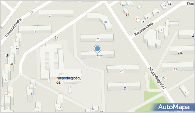 Lublin, Niepodległości, 24, mapa Lublina