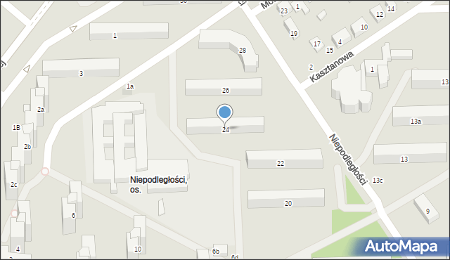 Lublin, Niepodległości, 24, mapa Lublina