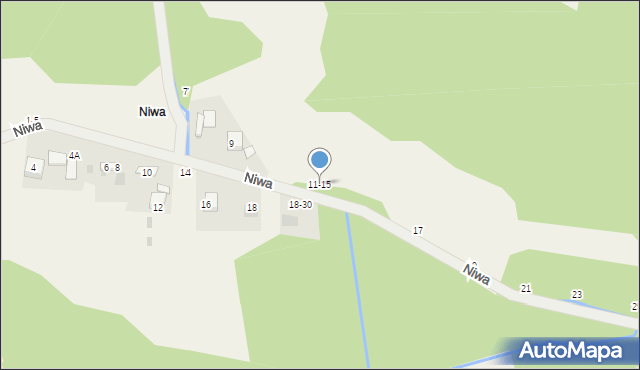 Mokrzyska, Niwa, 11-15, mapa Mokrzyska