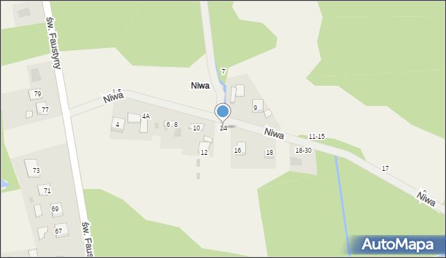 Mokrzyska, Niwa, 14, mapa Mokrzyska