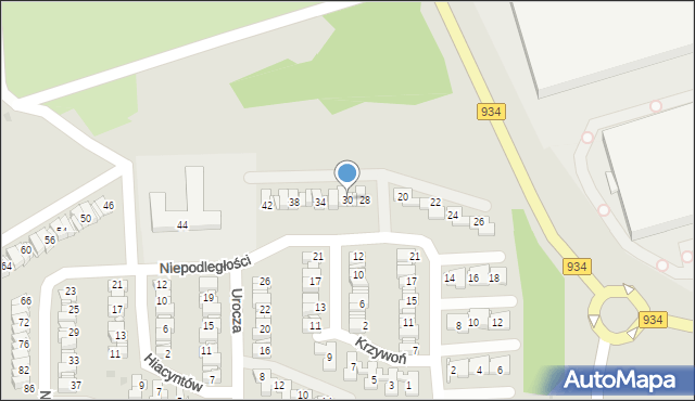 Mysłowice, Niepodległości, 30, mapa Mysłowice