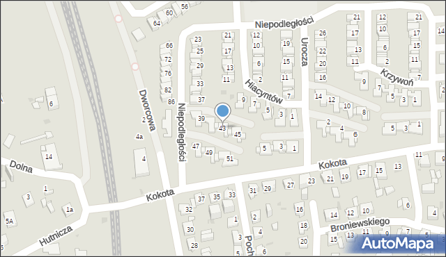 Mysłowice, Niepodległości, 43, mapa Mysłowice