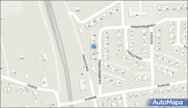 Mysłowice, Niepodległości, 82, mapa Mysłowice