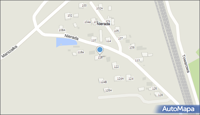 Myszków, Nierada, 118, mapa Myszków