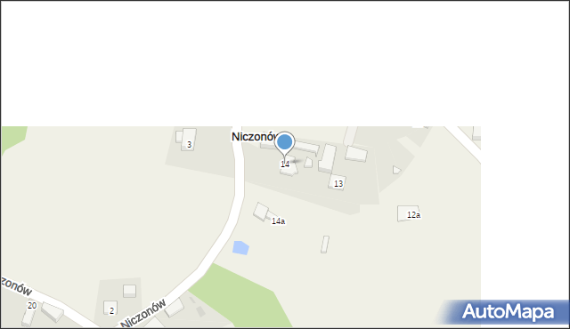 Niczonów, Niczonów, 14, mapa Niczonów